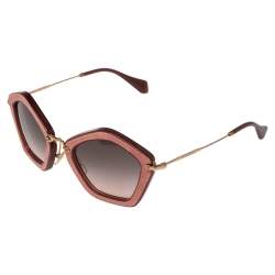 Miu Miu Gold Tone/Pink SMU 06O Cat Eye Gradient Sunglasses