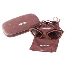 Miu Miu Gold Tone/Pink SMU 06O Cat Eye Gradient Sunglasses
