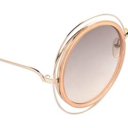 Chloe Gold Tone/Peach CE120S Gradient Carlina Round Sunglasses