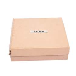 Miu Miu Beige Patent Leather Bow Headband