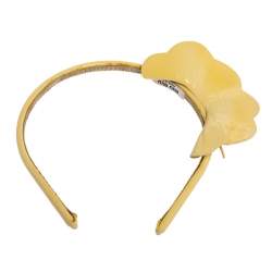 Miu Miu Beige Patent Leather Bow Headband