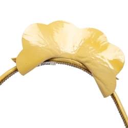 Miu Miu Beige Patent Leather Bow Headband