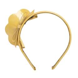 Miu Miu Beige Patent Leather Bow Headband