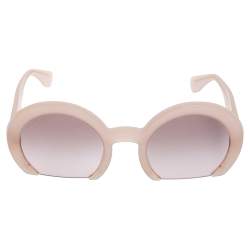 Miu Miu Beige Acetate SMU 07Q Half Rim Gradient Sunglasses