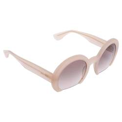 Miu Miu Beige Acetate SMU 07Q Half Rim Gradient Sunglasses