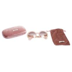 Miu Miu Beige Acetate SMU 07Q Half Rim Gradient Sunglasses