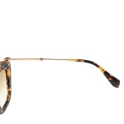 Miu Miu Brown Tortoise Acetate SMU 03P Embellished Gradient Cat Eye Sunglasses