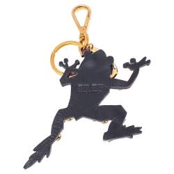 Miu Miu Purple Crystal Embedded Leather Key Chain/ Bag Charm