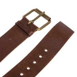 Miu Miu Brown Leather Waist Belt 90 CM