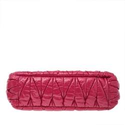 Miu Miu Pink Matelasse Patent Leather Oversize Pouch