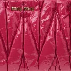 Miu Miu Pink Matelasse Patent Leather Oversize Pouch