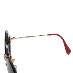 Miu Miu Grey Glitter Acetate SMU 10R Gradient Round Sungalsses