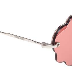 Miu Miu Silver Tone/Pink SMU57U Cloud Aviator Sunglasses