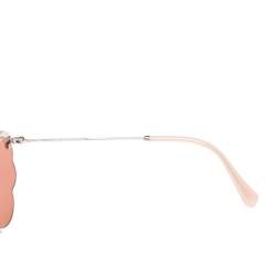 Miu Miu Silver Tone/Pink SMU57U Cloud Aviator Sunglasses