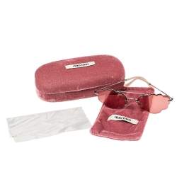 Miu Miu Silver Tone/Pink SMU57U Cloud Aviator Sunglasses
