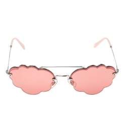 Miu Miu Silver Tone/Pink SMU57U Cloud Aviator Sunglasses
