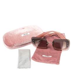 Miu Miu Glitter Detail/ Brown & Pink Gradient SMU01R Reveal Rimless Sunglasses