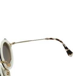 Miu Miu Ivory/Brown Gradient SMU 06SS Round Sunglasses