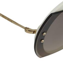 Miu Miu Ivory/Brown Gradient SMU 06SS Round Sunglasses