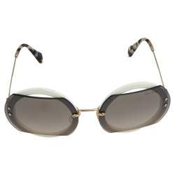 Miu Miu Ivory/Brown Gradient SMU 06SS Round Sunglasses