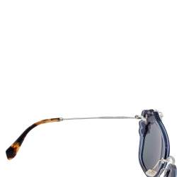 Miu Miu Blue / Grey SMU03S Embellished Square Sunglasses