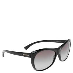 Miu Miu Black SMU02L Gradient Rectangle Sunglasses