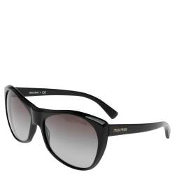 Miu Miu Black SMU02L Gradient Rectangle Sunglasses