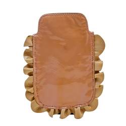 Miu Miu Beige Patent Leather Ruffle Phone Case