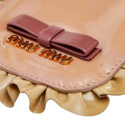 Miu Miu Beige Patent Leather Ruffle Phone Case