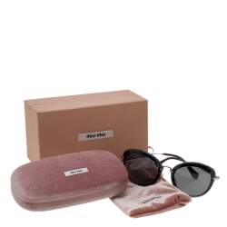 Miu Miu Two Tone/Grey Mirrored SMU 50R Cat-Eye Sunglasses