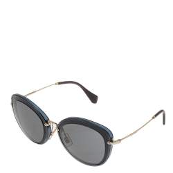 Miu Miu Two Tone/Grey Mirrored SMU 50R Cat-Eye Sunglasses