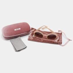 Miu Miu Pale Pink / Grey Gradient SMU 07Q Rasoir Half Rim Sunglasses