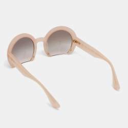 Miu Miu Pale Pink / Grey Gradient SMU 07Q Rasoir Half Rim Sunglasses