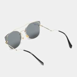 Miu Miu Black/Gold Mirrored SMU526 Butterfly Sunglasses