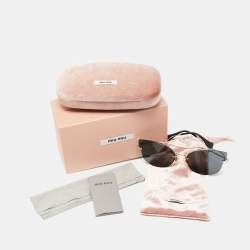Miu Miu Black/Gold Mirrored SMU526 Butterfly Sunglasses