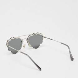 مملوكة مسبقًا Miu Miu Grey/Silver SMU 57U Geometric Sunglasses