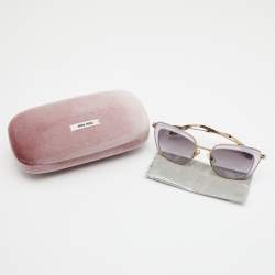 Miu Miu Gold Tone/Lilac Gradient SMU 52Q Cat Eye Sunglasses