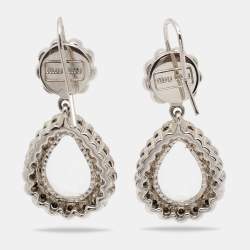 Miu Miu Crystals Silver Tone Drop Earrings 