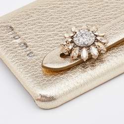 Miu Miu Gold Leather iPhone X / XS Cover 