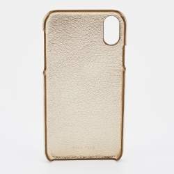 Miu Miu Gold Leather iPhone X / XS Cover 
