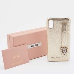 Miu Miu Gold Leather iPhone X / XS Cover 
