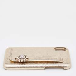 Miu Miu Gold Leather iPhone X / XS Cover 
