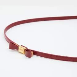 Miu Miu Red Leather Bow Buckle Belt 80 CM