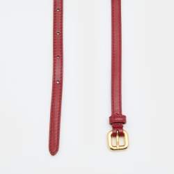 Miu Miu Red Leather Bow Buckle Belt 80 CM