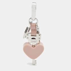 Miu Miu Pink Heart & Key Bag Charm/ Key Ring