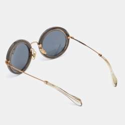 Miu Miu Grey Sparkle/Grey SMU13N Round Sunglasses