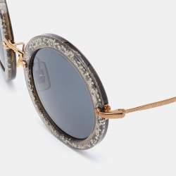 Miu Miu Grey Sparkle/Grey SMU13N Round Sunglasses