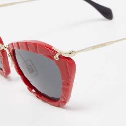 Miu Miu Red/Gold SMU 10N Cat Eye Sunglasses