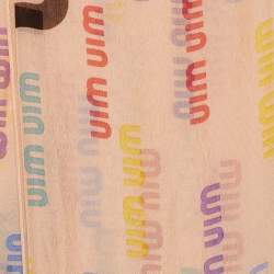 Miu Miu Light Pink Logo Printed Silk Scarf 