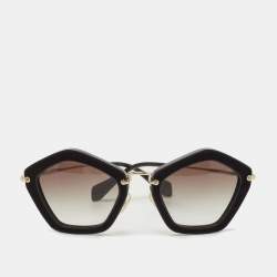 Miu Miu Black/Gold Gradient Cat Eye Sunglasses
